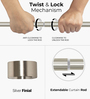 Silver Adjustable Curtain Rod with Brackets Iron Pipe with Pluto Finials (25MM Diameter)