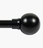 Black Adjustable Curtain Rod with Brackets Iron Pipe with Jason Finials (25MM Diameter)