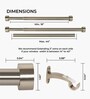 Silver Adjustable Curtain Rod with Brackets Iron Pipe with Pluto Finials (25MM Diameter)