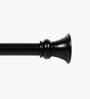 Black Adjustable Curtain Rod with Brackets Iron Pipe with Egyptian Finials (25MM Diameter)