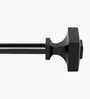 Black Adjustable Curtain Rod with Brackets Iron Pipe with Square Finials (19MM Diameter)