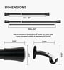 Black Adjustable Curtain Rod with Brackets Iron Pipe with Inverted Cone Finials (19MM Diameter)