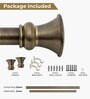 Brass Adjustable Curtain Rod with Brackets Iron Pipe with Egyptian Finials (25MM Diameter)