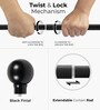 Black Adjustable Curtain Rod with Brackets Iron Pipe with Jason Finials (25MM Diameter)