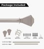 Silver Adjustable Curtain Rod with Brackets Iron Pipe with Pyramid Finials (19MM Diameter)