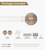 Ivory Adjustable Iron Pipe Rustproof Curtain Rod with Brackets (25MM Diameter)