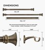 Brass Adjustable Curtain Rod with Brackets Iron Pipe with Egyptian Finials (25MM Diameter)