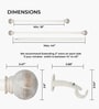 Ivory Adjustable Curtain Rod with Brackets Iron Pipe with Wood Ball Finials (25MM Diameter)