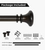 Bronze Adjustable Curtain Rod with Brackets Iron Pipe with Vaso Finials (25MM Diameter)