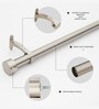 Silver Adjustable Curtain Rod with Brackets Iron Pipe with Pluto Finials (25MM Diameter)