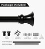 Black Adjustable Curtain Rod with Brackets Iron Pipe with Egyptian Finials (25MM Diameter)