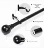 Black Adjustable Curtain Rod with Brackets Iron Pipe with Jason Finials (25MM Diameter)