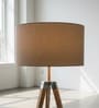 18-Inch Beige Fabric Drum Lampshade