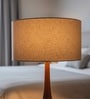 18-Inch Beige Fabric Drum Lampshade