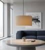 18-Inch Beige Fabric Drum Pendant Light, Modern Hanging Ceiling Lamp