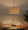 18-Inch Beige Fabric Drum Pendant Light