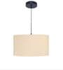 18-Inch Beige Fabric Drum Pendant Light, Modern Hanging Ceiling Lamp