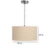 18-Inch Beige Fabric Drum Pendant Light