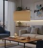18-Inch Beige Fabric Drum Pendant Light, Modern Hanging Ceiling Lamp