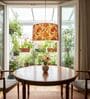 18-Inch Bird & Floral Printed Fabric Drum Pendant Light