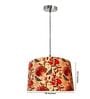 18-Inch Bird & Floral Printed Fabric Drum Pendant Light