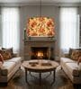 18-Inch Bird & Floral Printed Fabric Drum Pendant Light, Modern Hanging Ceiling Lamp
