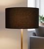 18-Inch Black Fabric Drum Lampshade