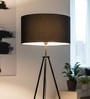 18-Inch Black Fabric Drum Lampshade