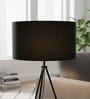 18-Inch Black Fabric Drum Lampshade