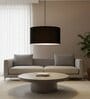 18-Inch Black Fabric Drum Pendant Light
