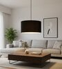 18-Inch Black Fabric Drum Pendant Light