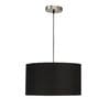 18-Inch Black Fabric Drum Pendant Light
