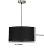 18-Inch Black Fabric Drum Pendant Light