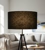 18-Inch Black Jute Fabric Drum Lampshade