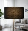 18-Inch Black Jute Fabric Drum Lampshade