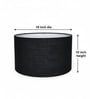 18-Inch Black Jute Fabric Drum Lampshade
