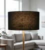 18-Inch Black Jute Fabric Drum Lampshade