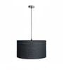 18-Inch Black Jute Fabric Drum Pendant Light