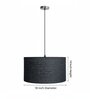 18-Inch Black Jute Fabric Drum Pendant Light
