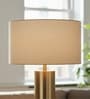 18-Inch Cream Fabric Drum Lampshade