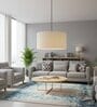 18-Inch Cream Fabric Drum Pendant Light