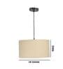 18-Inch Cream Fabric Drum Pendant Light