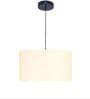 18-Inch Cream Fabric Drum Pendant Light, Modern Hanging Ceiling Lamp