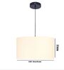 18-Inch Cream Fabric Drum Pendant Light, Modern Hanging Ceiling Lamp