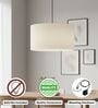 18-Inch Cream Fabric Drum Pendant Light
