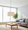 18-Inch Cream Fabric Drum Pendant Light