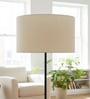 18-Inch Cream Texture Fabric Drum Lampshade