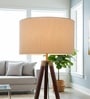 18-Inch Cream Texture Fabric Drum Lampshade