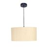 18-Inch Cream Texture Fabric Drum Pendant Light, Modern Hanging Ceiling Lamp