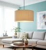 18-Inch Cream Texture Fabric Drum Pendant Light